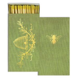 Bee Crest Gold Foil Matches Set of 6 Boxes by HomArt