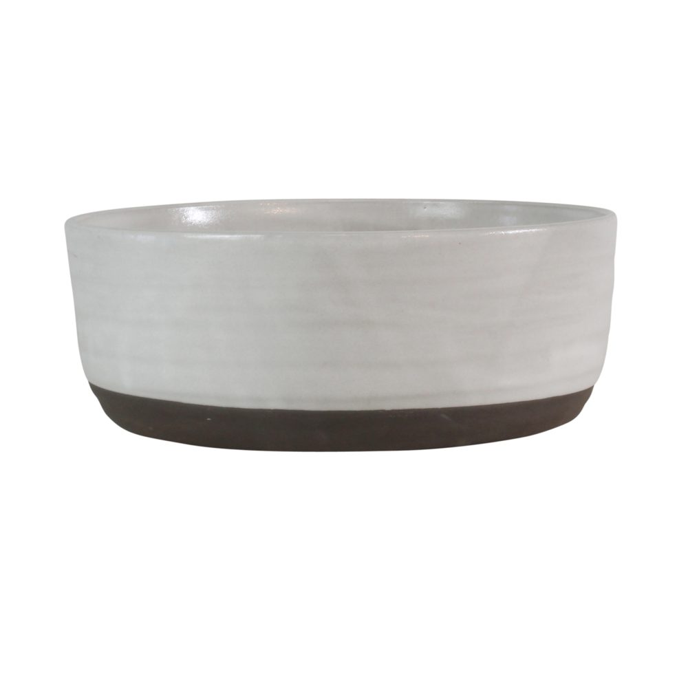 Liam Partial Glaze Ceramic Serving Bowls Set of 3 by HomArt - Image 3