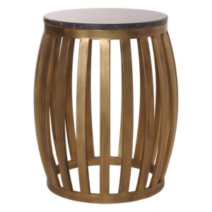 Meridian Gold Metal Granite Stool