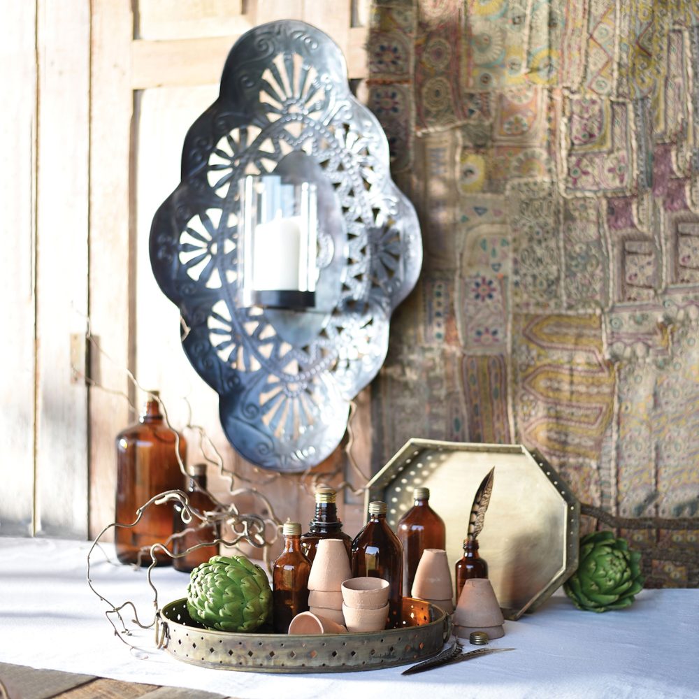 Sala Iron Wall Sconce with Glass Hurricane by HomArt - Image 4