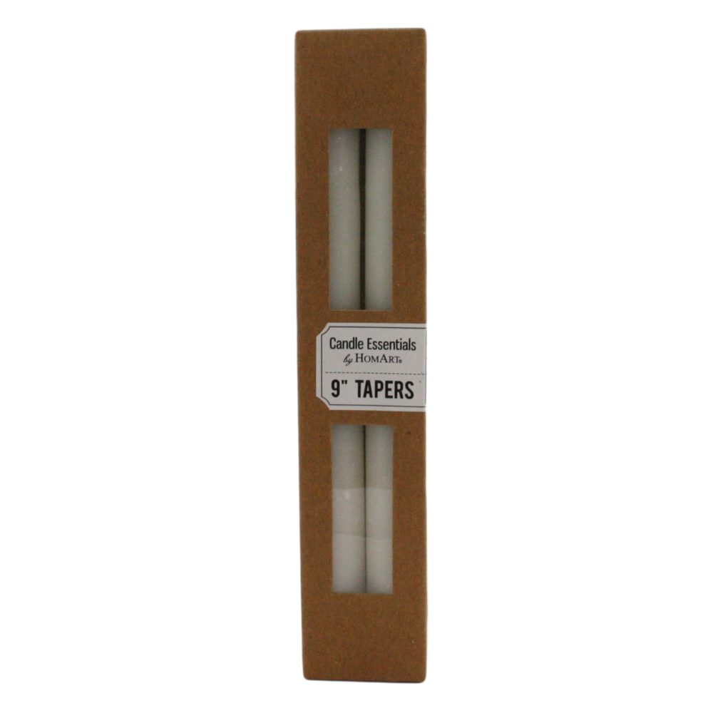 Ivory 9" Taper Candles Box of 8 by HomArt