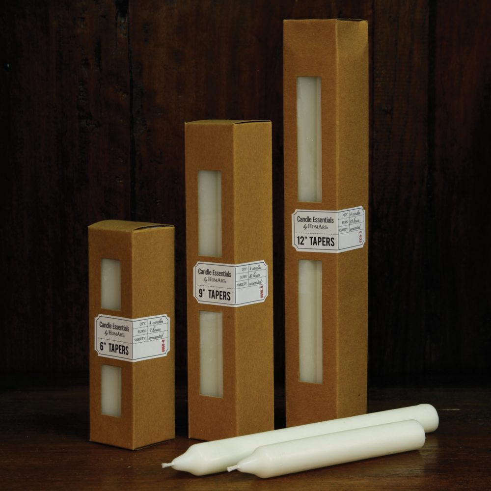Ivory 9" Taper Candles Box of 8 by HomArt - Image 2