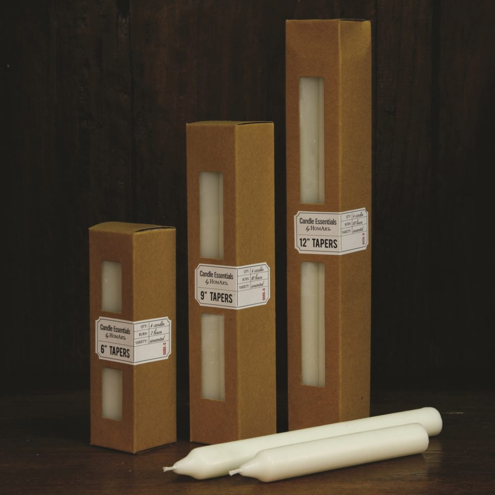 Ivory 12" Taper Candles Box of 8 by HomArt - Image 2