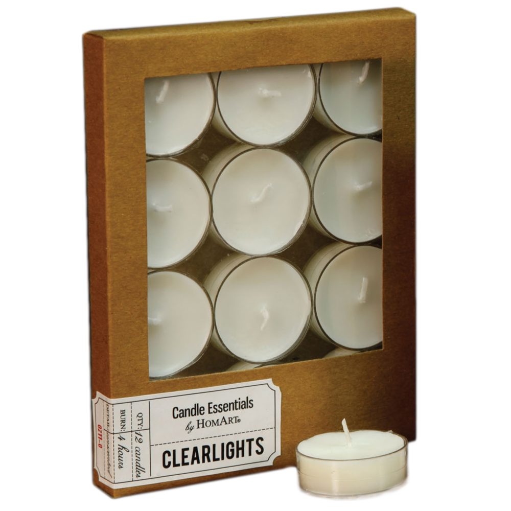 Ivory Clearlite Candles Box of 24 by HomArt