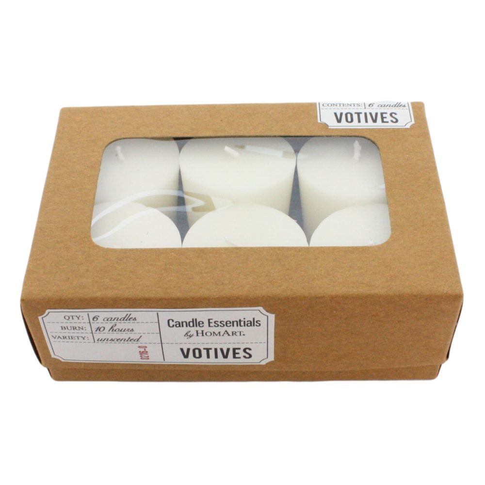 Ivory Votive Candles Box of 18 by HomArt