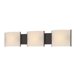 Pannelli 3 Light Vanity In Oil Rubbed Bronze with White Opal Glass