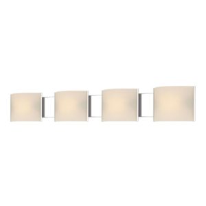 Pannelli 4 Light Vanity In Chrome with White Opal Glass by Alico