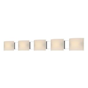Pannelli 5 Light Vanity In Chrome with White Opal Glass by Alico