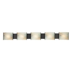 Pannelli 5 Light Vanity In Oil Rubbed Bronze with Honey Alabaster Glass