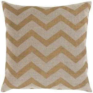 Gold and Tan Metallic Stamped Pillow by Surya