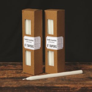 Slim 6" Ivory Tapers Box of 24 by HomArt