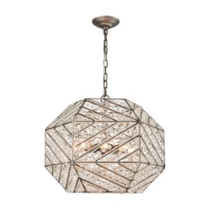 Constructs 8-Light Chandelier In Weathered Zinc by ELK Lighting