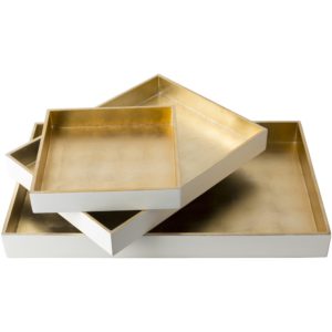 White and Wheat Kalista Trays Set of 3 by Surya