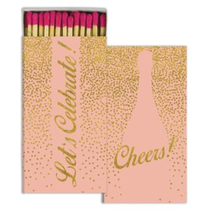 Gold Foil Cheers Matches Set of 6 Boxes by HomArt