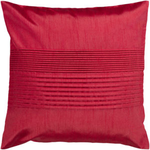 Bright Red Solid Pleated Pillow by Surya