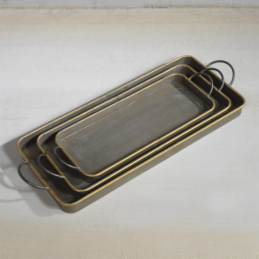 Archer Galvanized Trays Set of 3 by HomArt - Image 2