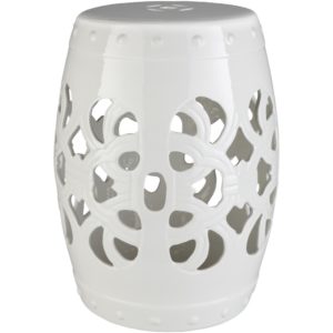 White Brinnon Garden Stool by Surya