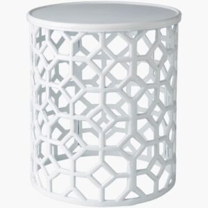 White Aluminum Hale Accent Table by Livabliss