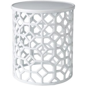 White Aluminum Hale Accent Table by Surya