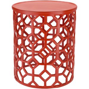 Red Aluminum Hale Accent Table by Surya