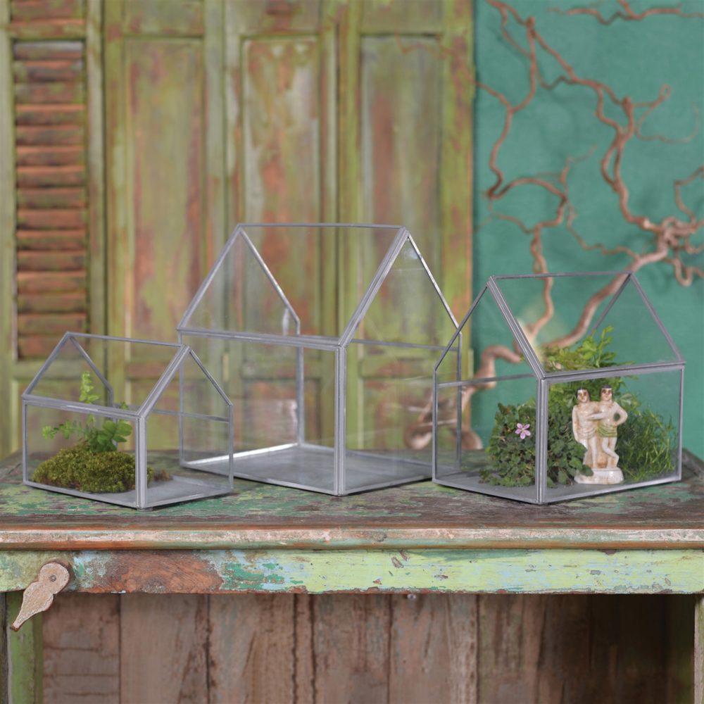 Large Pierre Glass Cottage Terrarium by HomArt - Image 3