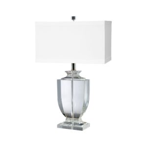 Crystal Rectangular Urn Table Lamp by Lamp Works