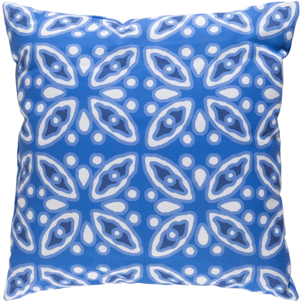 outdoor pillows blue and white