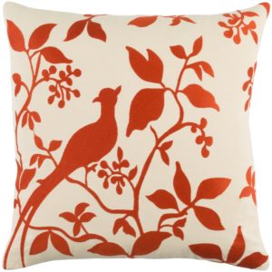 Bright Red and Ivory Kingdom Pillow by Surya
