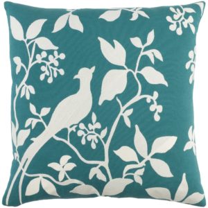 Teal and Ivory Kingdom Pillow by Surya