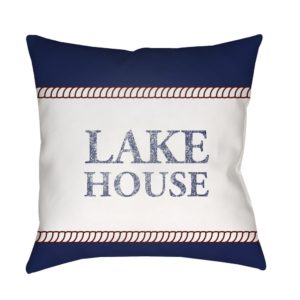 Blue and White Lake House Outdoor Pillow by Surya
