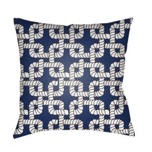 Blue and White Rope II Outdoor Pillow by Surya