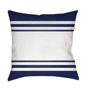 Blue and White Lake Stripes Outdoor Pillow by Surya