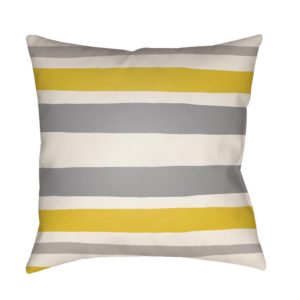 Bright Yellow and Medium Gray Littles Outdoor Pillow by Surya