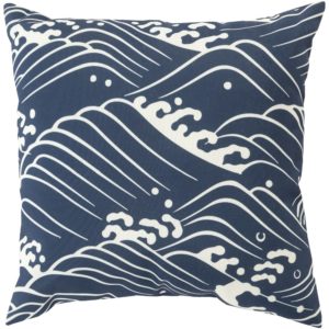 Navy and Cream Mizu Outdoor Pillow