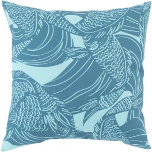 Aqua and Teal Mizu Outdoor Pillow by Surya