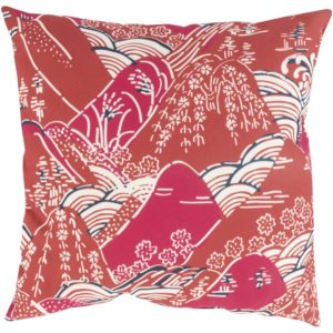 Bright Pink and Rust Mizu Outdoor Pillow by Surya