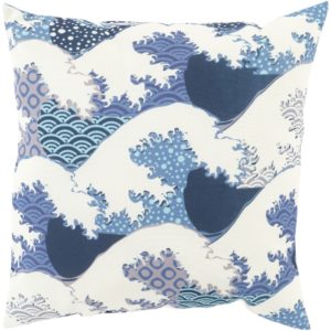 Navy and Dark Cobalt Mizu Outdoor Pillow by Surya