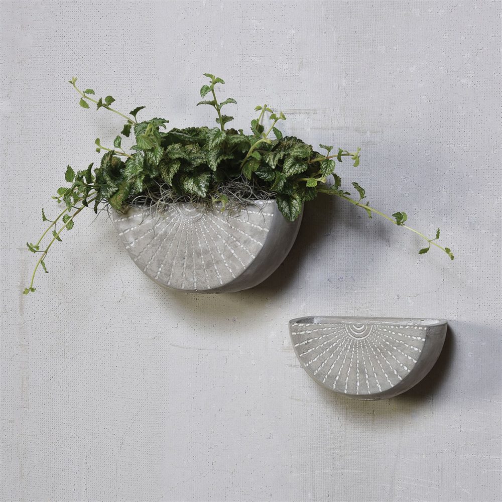 Large Rae Cement Wall Planter Set of 2 by HomArt - Image 2