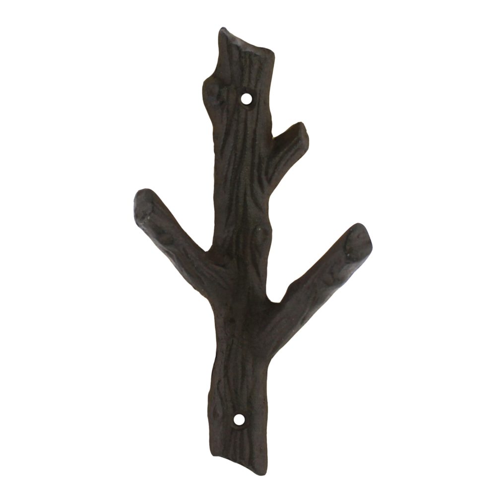 Small Brown Cast Iron Branch Wall Hook Set of 2 by HomArt - Image 3