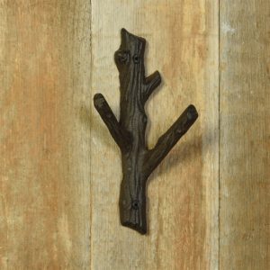 Small Brown Cast Iron Branch Wall Hook Set of 2 by HomArt