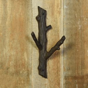 Large Brown Cast Iron Branch Wall Hook by HomArt