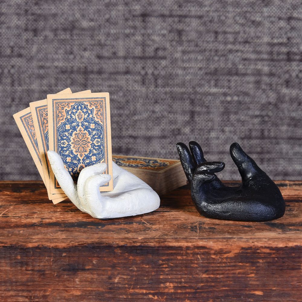 Antique Black Single Hand Card Holder by HomArt - Image 2