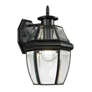 Small Ashford 1-Light Exterior Coach Lantern In Black by Cornerstone