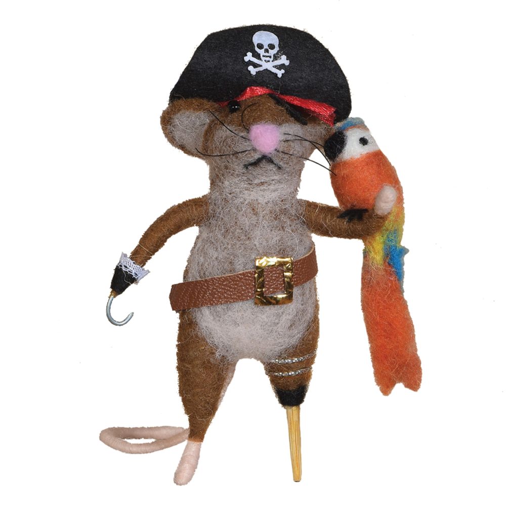 Felt Pirate Mouse Ornament Set of 2 by HomArt - Image 2
