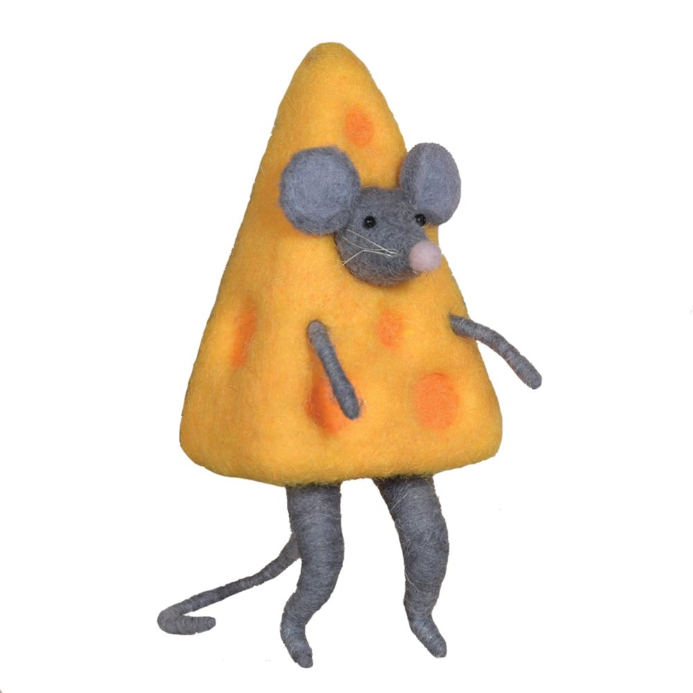Felt Cheese Mouse Ornament Set of 2 by HomArt - Image 2