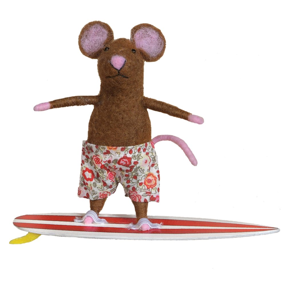 Felt Surfer Mouse Ornament Set of 2 by HomArt - Image 2
