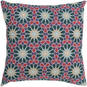 Dark Green and Red Francesco Pillow by Surya