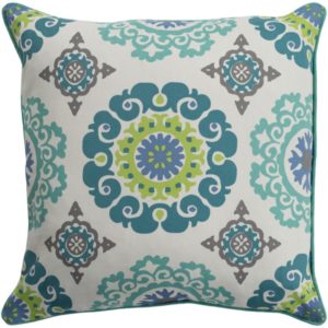 Teal and Mint Technicolor Pillow by Surya