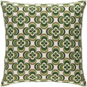Olive and Dark Green Trudy Pillow by Surya