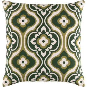 Olive and Dark Green Trudy Pillow by Surya